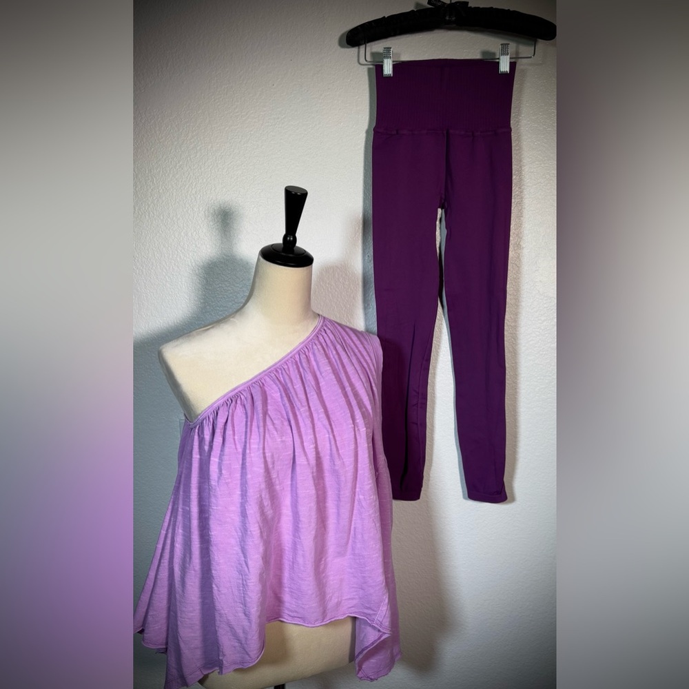 NWOT… WE THE FREE Spring Break One Shoulder Top w/ GOOD KARMA 7/8 Leggings Set!
